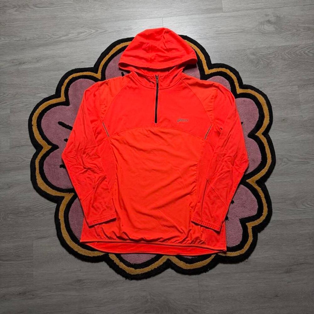 ASICS 1/4 Zip L/S Running Hoodie Size Large Red